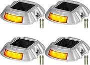 Happybuy Driveway Lights, Solar Driveway Lights, 6 LEDs Waterproof Wireless Dock Lights, 4-Pack