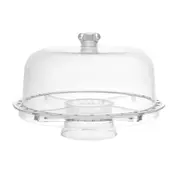 Lemon & Lime Crystal Plastic Multifunction Cake Display Stand With Lid 32x31cm