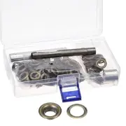 Grommet Kit 100 Sets Copper Eyelets with 3pcs Tools, 8mm Inside Dia. Bronze Tone