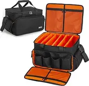 OUUTMEE DJ Bag, DJ Cable File Bag, Adjustable Dividers and Two Separate Pockets, 30 x 20 x 20 cm, for Professional DJ Equipment, Cable Bag, Musical Instruments and Accessories, black, XXS 30*20*20CM