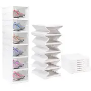 Foldable Shoe Rack Organizer, 6-Tier Shoe Storage Box Collapsible Plastic Sho...
