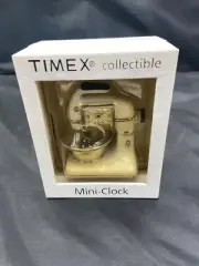 Vintage Timex Collectible Mini Clock White Kitchen Mixer And Bowl in box NEW