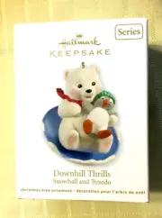 DOWNHILL THRILLS,TUXEDO AND SNOWBALL,Yr 2012 Hallmark Keepsake Ornament
