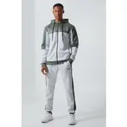 Mens Charcoal Active Mesh Panel Zip Through Tracksuit