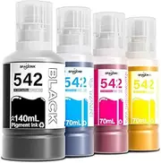 Spaceink 542 Ink Refill Bottles Compatible for Ecotank Pro ET-5150 ET-5170 ET-5180 ET-5800 ET-5850 ET-5880 ET-16600 ET-16650 Printers, 542 Ink Bottle for ST-C5000, Pigment Ink 542 Combo Pack(BK C M Y)