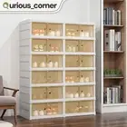 24 Pairs Foldable Shoe Rack Clear Case Storage Box Portable Sneakers Organizer