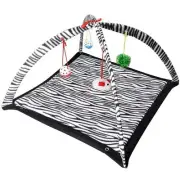 Cat Play Tent Zebra Print Dangle Toys Interactive Kitty Play Bed Kitten Fun