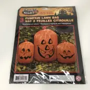 Fright Night Three Pumpkin Lawn Bags