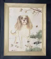 Handmade Birch Bark Wood Burning (Pyrography) -The Cavalier King Charles Spaniel