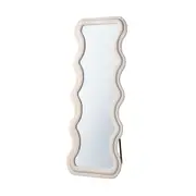 Furb Full Length Mirror Wavy Dressing Floor Mirrors Boucle Fabric Frame Home Decor 60x170CM