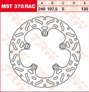 TRW Lucas Brake disc MST378RAC,rigid