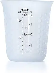 OXO Good Grips Squeeze & Pour Measuring Cup Mini, 1/2 Cup / 125ml, White (11161200)