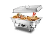 OZNALA Food Warmer Buffet Server Large Bain Marie Stainless Steel 9L/3x3L Tray Chafing Dish Pan