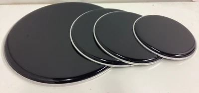 NEW Drumhead Set Black 20" Bass 14", 12", 10" Toms, for Jazz Drum Kit