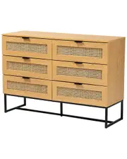 Baxton Studio Sawyer Mid-Century Modern 6-Drawer Storage Cabinet
