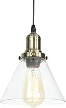 YPDTSNGV Vintage Pendant Lights Bronze Industrial Clear Glass Shade Chandelier Lighting, Adjustable Hanging Ceiling Lamps for Kitchen Island(C)