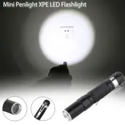 Mini Portable LED Flashlight Zoom Pocket Clip-on Handheld Pen Light For Camping