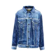 [PIERRE LOUIS MASCIA] PIERRE LOUIS MASCIA Denim print velvet jacket Woman L-XL L-XL Blue