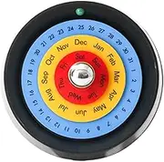 Fenteer Disc Tabletop Calendar Date Week Month Supplies Decorative Accessories Desktop Ornament Home Decoration for Valentine's Day, Black
