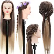 Training Head Long Soft Hair Hairdressing Styling Mannequin Head Hat Display For