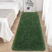 Runner Rug for Bedroom 2x6 Green Fluffy Shaggy Rug Soft Plush Fuzzy Area Rug