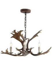 JONATHAN Y Eldora 27in Adjustable Resin Antler 3-Light LED Chandelier