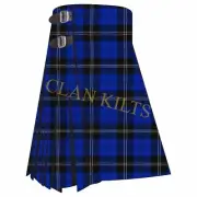 Scottish Handmade Traditional Ramsay Blue Modern 8-yard Tartan Kilt For Men
