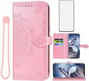 Compatible with Xiaomi Mi 11 Ultra 5G Wallet Case and Tempered Glass Screen Protector Flip Cover Credit Card Holder Stand Cell Accessories Phone Cases for Mi11Ultra Mi11 11Ultra G5 Women Rose Gold
