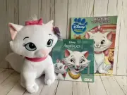 Disney Aristocats Marie Plush + Coloring Book + Hardcover Story Book New Gift