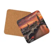 Sunset in London Cork-back Coaster