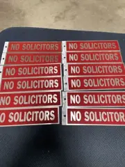 12 HY-KO NO SOLICITORS Aluminum 8" by 2" Signs Self Adhesive