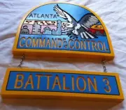 Fire Department Atlanta Battalion 3 3D routed wood patch sign Custom