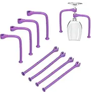 Tether Silicone Dishwasher Attachment, 8Pcs Silicone Stemware Saver Flexible Tether Goblet Holder Safer Wine Glass Dishwasher Protector Wine Glass Fixed Bracket Adjusted Goblet Holder for Home Bar