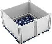 VEVOR Dog Whelping Box, 38.6 x 38.6 x 18.1in Whelping Box for Dogs and Puppies, Whelping Pen for Puppies, Dog Birthing Box with Rails and Washable Pee Pad, Whelping Box for Medium Breed Dogs, White