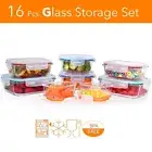 Imperial Home 16 pcs. Glass Meal Prep Storage Container Set W/ Snap Locking Lid