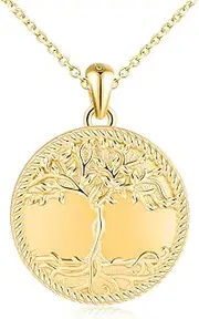 [MicLee] Locket Photo Necklace for Women and Girl 925 Sterling Silver Round Openable Pendants with Tree of Life Engraving Creative Silver Necklaces