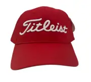 NEW TITLEIST Men's Tour Performance Adjustable Golf Cap/Hat-Red/White