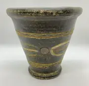 Hand Thrown Studio Art Pottery Stoneware Planter Flower Pot Vase Earthtones