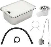 RV Kitchen Sink, 15 X 10.8 X 5.5inch Stainless Steel Workstation Sink with Acrylic Cutting Board, Ideal for Small Kitchen Spaces