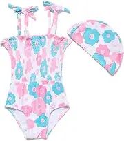 [Agreeone] Baby Girls Sunsuit UPF 50+ UV Rash Guard One Piece Swimwear with Zipper