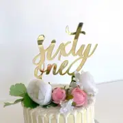 Acrylic Gold 'sixty one' Birthday Cake Topper Birthday Cake Decorations Supplies