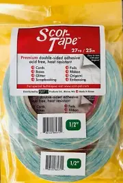 2 Pack! Scor-Tape Adhesive 1/2" x 27yd by Scor-Pal - Great Deal! FREE SHIPPING!!