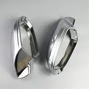 Car Mirror Cover for Audi A6 C7 S6 RS6 2012-2018 Matte Chrome Silver Rearview Mirror Cover Protection Cap Car Styling External Parts (Color : Withouot Side Assist)
