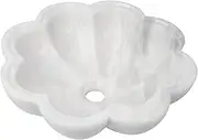 Carrara Marble Flower-Shaped Bathroom Basin Sink - Handmade Marble Stone Wash Basin - Elegant High-Gloss Finish Vessel Sink for Bathroom or Washroom - Easy to Clean - 40 cm Diameter & 12 cm Height
