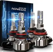 NINEO H11 9005 Combo Bulbs, H11+9005 Driving Light Bulbs, 300% Brighter, Plug and Play, Off-Road Use or Fog Light, Pack of 4