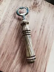 Wooden Hand Turned Exotic One Of a Kind Zebrawood Bottle Opener Handmade In USA