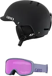 Giro Surface Combo PackSki Helmet - Snowboarding Helmet with Matching Goggles Matte Black/Lilac Wordmark S (52-55.5cm)