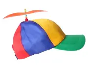 Rainbow Helicopter Cap Propeller Hat Costume Clown Jester Tweedle Dee