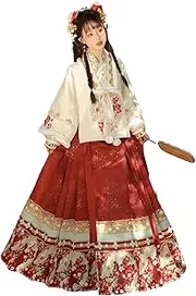 AIMALL Ming Dynasty Hanfu, Women's Traditional Thick Fleece-Lined Costume, Elegant Warm Yellow Dress, Ideal for Cultural Events and Festivals, Sizes S to XL