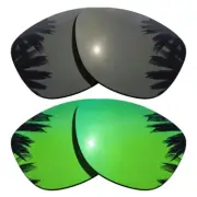 Black&Green Polarized Replacement Lenses for-Oakley Jupiter Sunglasses